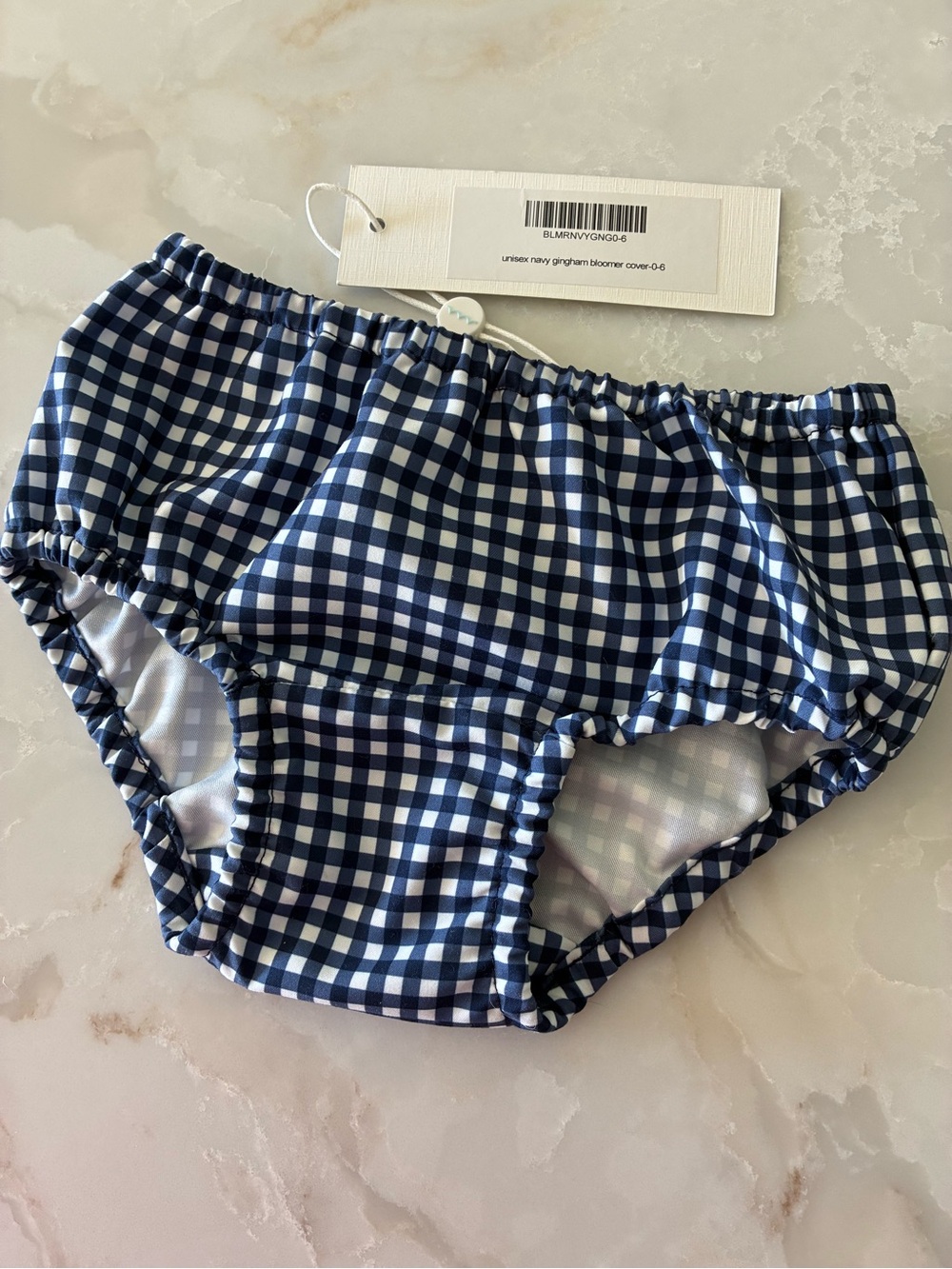 Baby Swim Diaper Cover - Navy Gingham